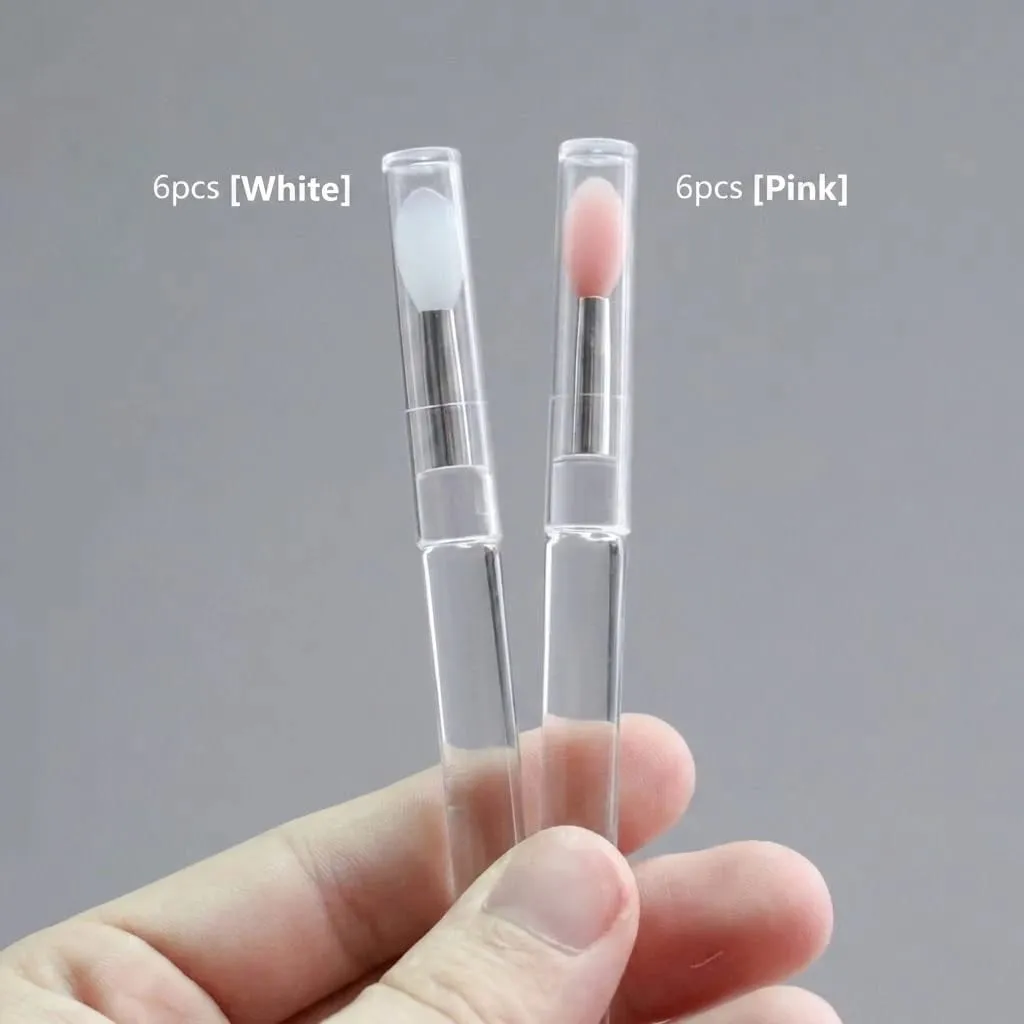12pcs Silicone Lip Makeup Brushes with Dustproof Cover Lipstick Applicator Suitable for Lip Gloss Eyeshadow Makeup Tools — image 3