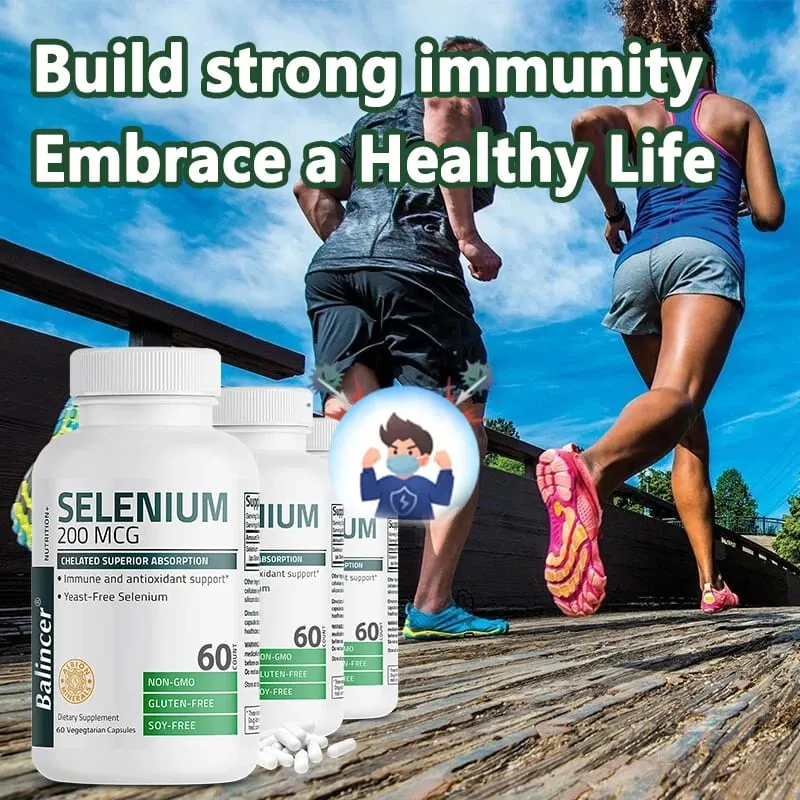 Selenium Capsules 200MCG - Antioxidant Support Boosts Immune System Boosts Energy Levels Thyroid Support NON-GMO