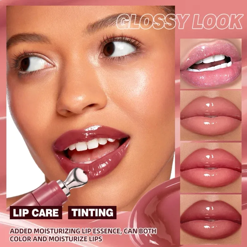 4 Farben Spiegelperle Fein schimmernder feuchtigkeitsspendender Pfeifen-Lipgloss Feuchtigkeitsspendender Kristallglanz-Lippenglasur-Schicht-Lippen-Make-up