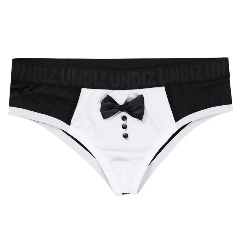 Men's Cute Tuxedo Boxer Shorts Briefs Underwear Black Color Splice Cotton Bow Tie Panties for Bedtime Surprise Underpants