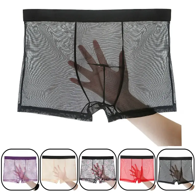 Celana Dalam Pria Celana Boxer Transparan Ultratipis Pria Celana Dalam Homme Slip Jaring Pria Celana Pendek Boxer Nyaman Celana Dalam Pria