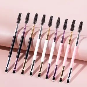 Berus Kening Lembut Berus Bulu Mata 2 dalam 1 Pembentuk Kontur Profesional Kening Eyeliner Berus Solek Eyes Blending Berus Kosmetik