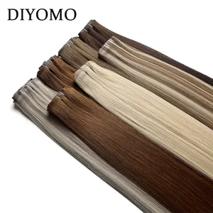 160g Thick PU Clip in Human Hair Extensions Seamless Weft Tape Clip on for Thick Raw Hair Invisible Hair Extensions