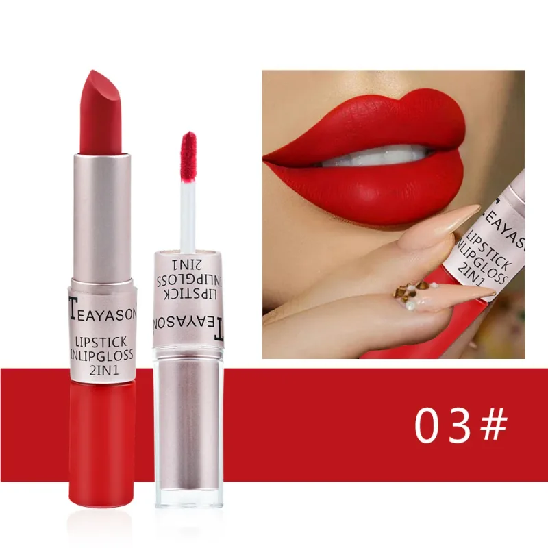 Lápiz labial líquido mate, resistente al agua, sin transferencia, de larga duración, tinte de brillo labial rosa, maquillaje hidratante para mujeres y mujeres