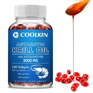 Óleo de Krill Antártico 3000 mg - Ômega-3 EPA DHA Astaxantina Natural Força Máxima para a Saúde do Coração e das Articulações
