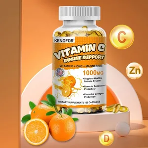 Suplemento de vitamina C para suporte imunológico e proteção antioxidante, vegano, não transgênico, sem glúten, 30/60/120 cápsulas
