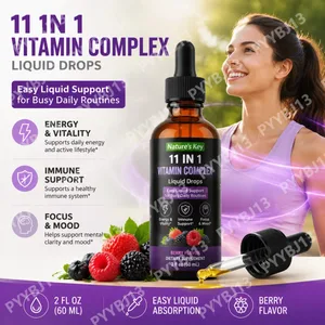 11-in-1-Vitamin-B-Komplex-Tropfen, 23000 mcg, Vitamin-B-Flüssigkeitsergänzung zum Einnehmen für Energie, tägliche Wellness-Unterstützung, 30 ml