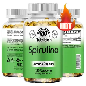 Spirulina Softgels Organic Superfood Alger - Understøtter hjerte-kar- og immunsystemets sundhed Kraftig antioxidant