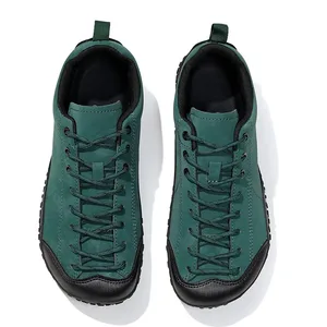 Unissex descalço sapatos de dedo largo dos homens das mulheres de couro artificial tênis minimalista zero gota ao ar livre rendas deslizamento em sapatos de caminhada