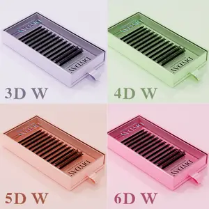 W Shape Eyelashes Extensions W Shaped Bloom 3d 4d 5d 6d 7d 8d Eye Lashes Természetes puha, előre elkészített legyezős szempillahosszabbítások