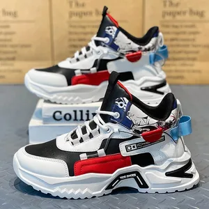 Frete grátis sapatos esportivos masculinos altura crescente outono inverno alta superior casual tênis de corrida ao ar livre confortável respirável
