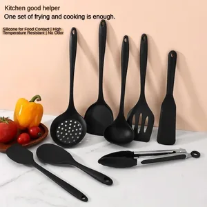 1/10PCS Food-Grade Silicone Kitchen Tools Set Heat-Resistant Slotted Spoon for Non-Stick Cookware & Hot Pot Multi-Use Strainer