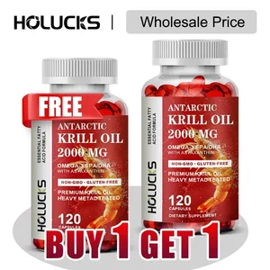 Koop er 1, krijg er 1 gratis! Pure Antarctische krillolie 2000 mg supplement met astaxanthine voor de gezondheid van hart en hersenen Gezond ouder worden Niet-GMO