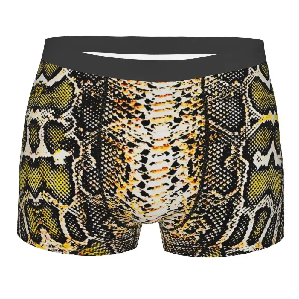 Custom Snake Skin Print Ondergoed Mannen Stretch Slangenhuid Dierlijke Textuur Boxer Briefs Shorts Slipje Zachte Onderbroek Voor Homme