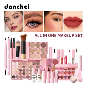 Hepsi Bir Arada Makyaj Seti Tam Makyaj Seti Hediye Kadınlar için Genç Kız Göz Farı Allık Fondöten Astar Fırça Ruj Lipgloss Cosmeti