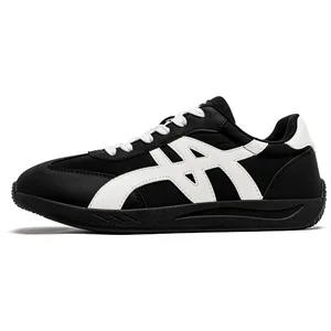 Sapatos descalços unissex de largura larga tênis de couro artificial clássico retro minimalista sapatos de caminhada