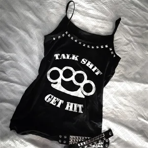 Women's Top Y2k 90s Vintage Clothes Aesthetic Women's Blouses Where Are You Cheap Tops Sexys Tanks & Camis Female Clothing Emo