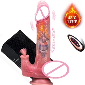 Dildo - Dildo -9-Inch Telescopic Silicone Vibrating Massager for Couples 10 Modes Erotic Massage Toy Safe Discreet Female Partner Pleasure