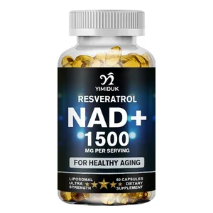 NAD சப்ளிமெண்ட் 1500mg - லிபோசோமால் NAD+ சப்ளிமெண்ட் உடன் ரெஸ்வெராட்ரோல் ஸ்டாமினா & ஆரோக்கியமான வயதான - வலிமை காப்ஸ்யூல்கள்