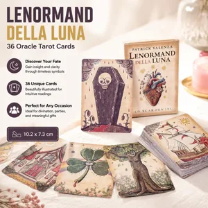 Lenormand Della Luna 塔羅牌 36 張占卜神諭卡適用於命運閱讀派對遊戲 10.2x7.3 厘米