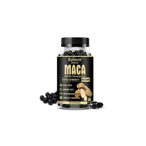 20X naturlige koncentrerede ekstrakter Sort + Rød + Gul Maca Root Koreansk Ginseng Ashwagandha Maca Root Kapsler 8050 mg