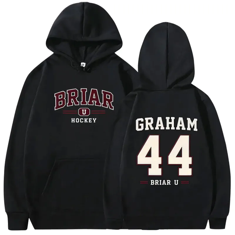 Fora do campus briar universidade hóquei graham 44 gráfico hoodie das mulheres dos homens vintage oversized moletom masculino moda pulôver hoodies