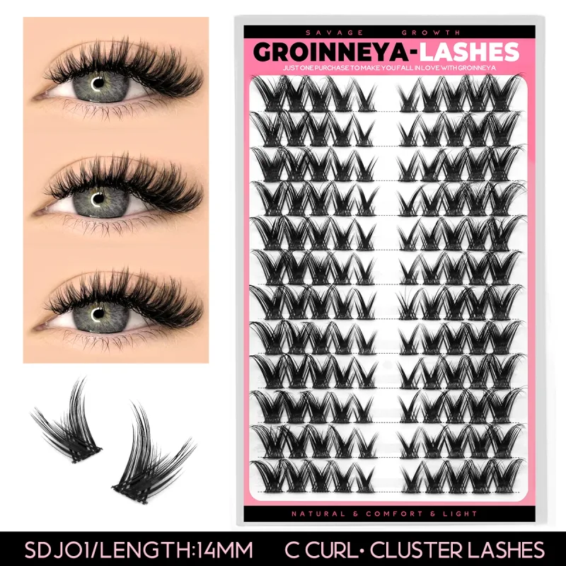 Cluster Lashes Cat Eye Lashes Egyedi szempillák Natural Look Vegyes tálca DIY szempilla meghosszabbítás Volume szempilla klaszterek
