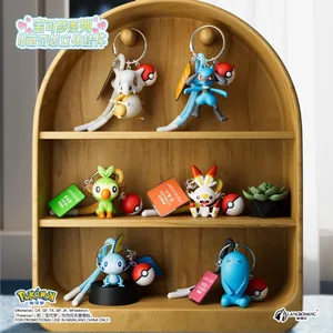 Gantungan Kunci Pokemon Scorbunny Tulen Grookey Riolu Sobble Wobbuffet Cubone Anime Action Figure Mainan Gantungan Kunci Hadiah Loket Wangian
