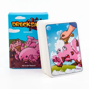 Cartões de festa para presentes infantis mais vendidos, jogo de tabuleiro drecksau, 10.7*7.6cm, recém-chegados