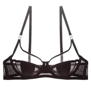 Sexy French Ultra Thin Lace Bra Panties Set Big Breast Minimizer Push‑Up Anti Sagging Women Fashion Lingerie Brassiere Underwear