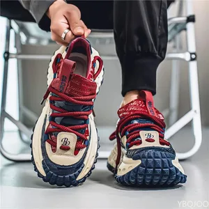 Primavera verão masculino nova moda versátil sola grossa altura crescente sapatos casuais confortáveis ​​sapatos esportivos masculinos