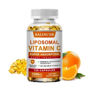 Liposzómális C-vitamin 1500 mg nagy felszívódású C-vitamin immunrendszer és kollagén nagy hatékonyságú zsírban oldódó aszkorbinsav-kiegészítő