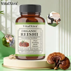 Reishi Mushroom Kapselit 1000mg Ganoderma Lucidum tukee immuunipuolustusta, terveyttä rentoutumista unta ja luonnollista energiaa vegaaninen ei-GMO