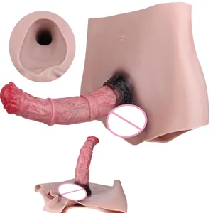 9.65'' Large Penis Sleeve насадка на член Pants 18+ Men Sex Toy Wearable Soft Realistic Hollow Dildo Panties Adult Supplies