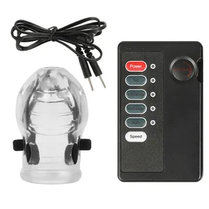 Male Penis Lock Cock Ring Erection Delay Ejaculation Electric Shock Electro Shock Penis Ring Reusable Cockring Adult Sex Toys