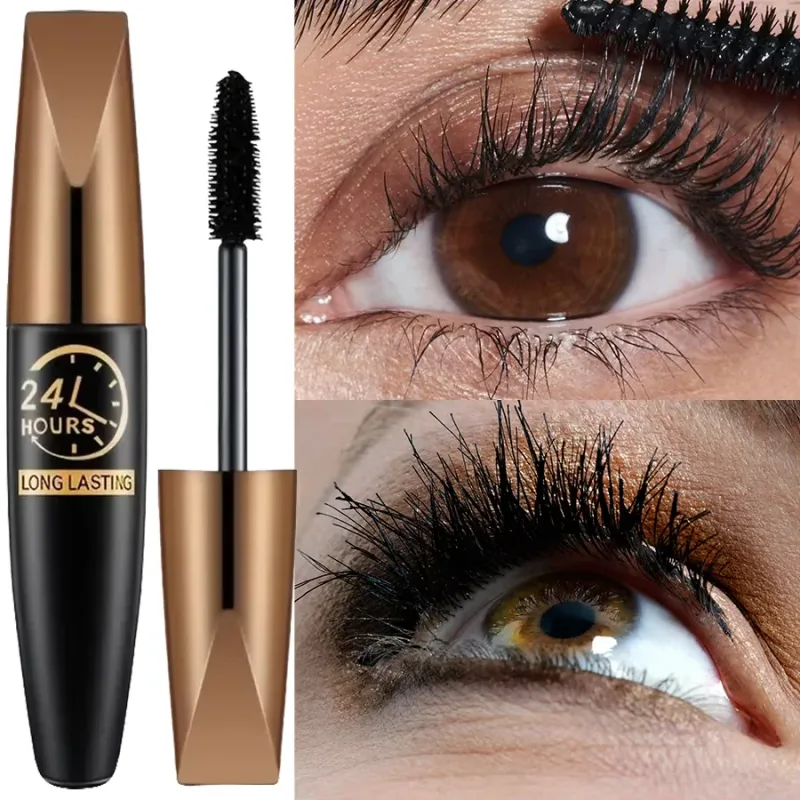 Maskara Hitam Mata 5D Tahan Air Memperpanjang Ekstensi Bulu Mata Maskara Serat Sutra Riasan Mata untuk Wanita Kosmetik Riasan Korea