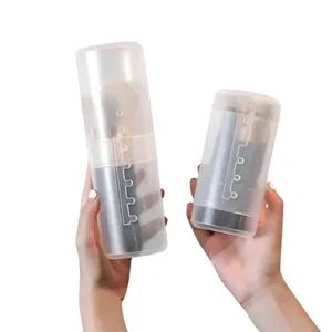 Nový průhledný, nastavitelná výška PVC držák štětce na make-up Organizér pro ukládání pohárků s víkem Prachotěsná krabice na toaletní potřeby