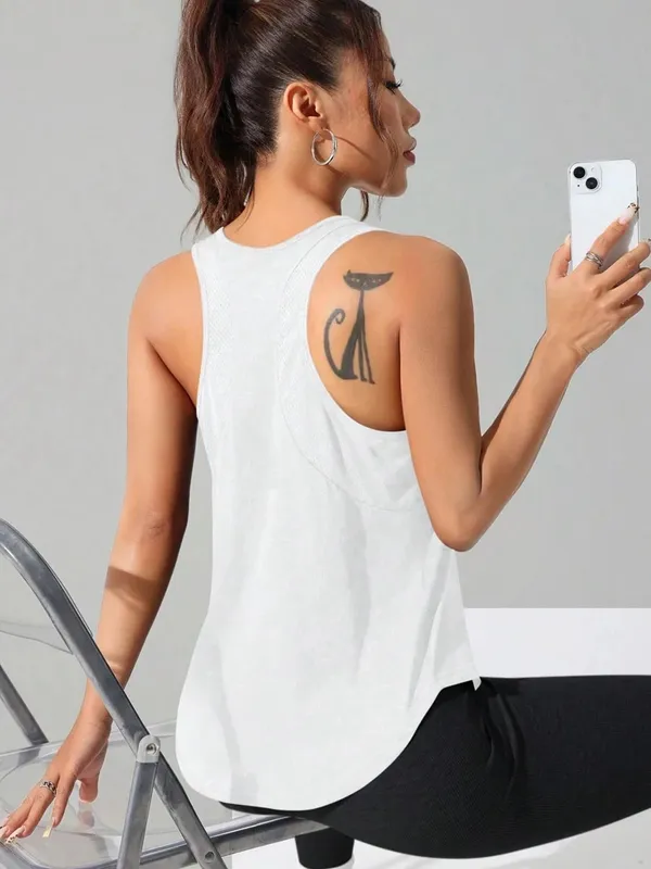 Womens Solid Sleeveless Tops Quick Drying Summer Sports Vest Loose Breathable Soft Gym Outdoor Wear Basic Womans Tank Shirts