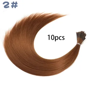 Synthetic Colored I-Tip Stick Hair Extensions Straight Hair 16 Inch For Women High Temperature 10 Strands/Pack Colors