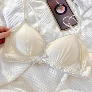 法式薄杯女孩內衣無鋼圈小胸托托無鋼圈甜美胸罩套裝