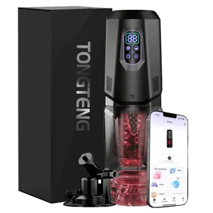 Spielzeug für Erwachsene, automatischer Masturbator, Stroker mit 7 stoßenden, rotierenden und 7 leckenden Vibrationsmodi, freihändige Sexmaschine, Taschenmuschi