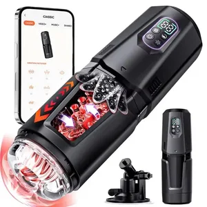 پمپ آلت تناسلی مردانه ارتعاشی چرخشی خودکار لیسیدن دستگاه سکس Stroker Pocket Pussy Sex Pocket for Men 18+