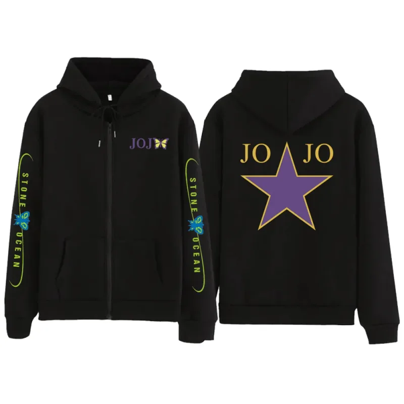 Anime Kakaibang Pakikipagsapalaran ni Jojo Stone Ocean butterfly Hoodies Loose Unisex Anime Style Hoodie Autumn Spring Top sweatshirt