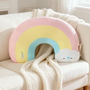 Creative Weather Series Rainbow Cloud Plush Pillow Soft Cute Cartoon Kawaii Stuffed Doll For Kids Sofa Cushion Home Decor