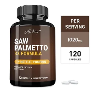 Saw Palmetto-kapsler - med brennesle + gresskarfrø støtter urin- og prostatahelse forbedrer søvnen ikke-GMO