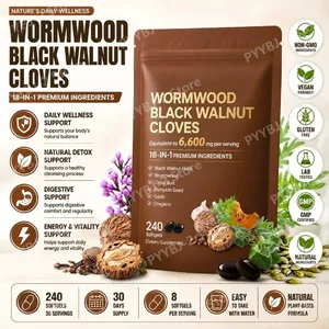 Malurt svart valnøtt fedd kapsler 6600mg Støtte Cleanse Detox og Intestinal Guard 18 i 1 Urteblanding ekstrakt 240 Count