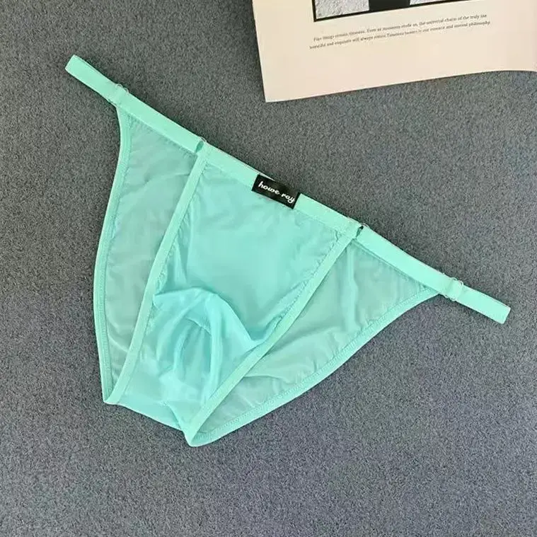 27-43 Inch Fashion Sexy Underwear Men Gay Brief Slips Ice Silk Male Briefs Solid Color U-convex Pouch Shorts Mens Panties