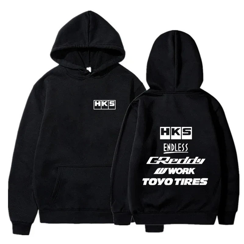 2025 Erkekler Moda Serin Hoodie Japonya JDM Modifiye Araba HKS SONSUZ Hoody Erkek Kadın Vintage Rahat Kazak Uzun Kollu Kazaklar