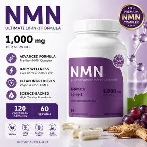 NMN カプセル 1 回分あたり 1000 mg、レスベラトロール CoQ10 ビタミン C ビーガン フォーミュラ 毎日のウェルネス サプリメント クリーン成分 120Ct