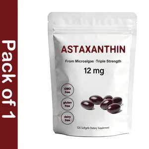 Astaxanthine 12mg Antioxidant Supplement Softgels voor Dames Heren Premium Triple Strength Formula | Niet-GMO glutenvrij, geen soja